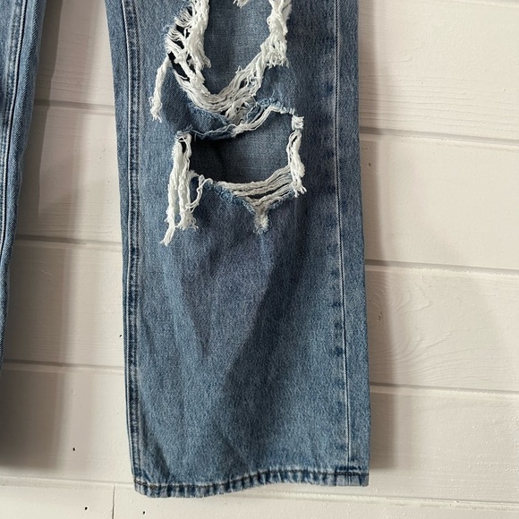 NWT Vervet Jodie 90s Vintage Style Distressed High Rise Wide Leg Dad Jeans Sz 25 - Picture 9 of 12